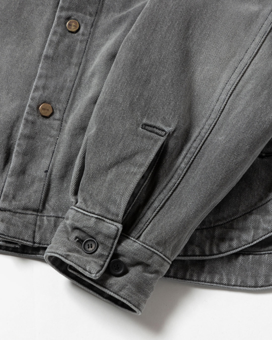 ROTOL SNAP BUTTON BLACK DENIM SHIRT DAMAGE