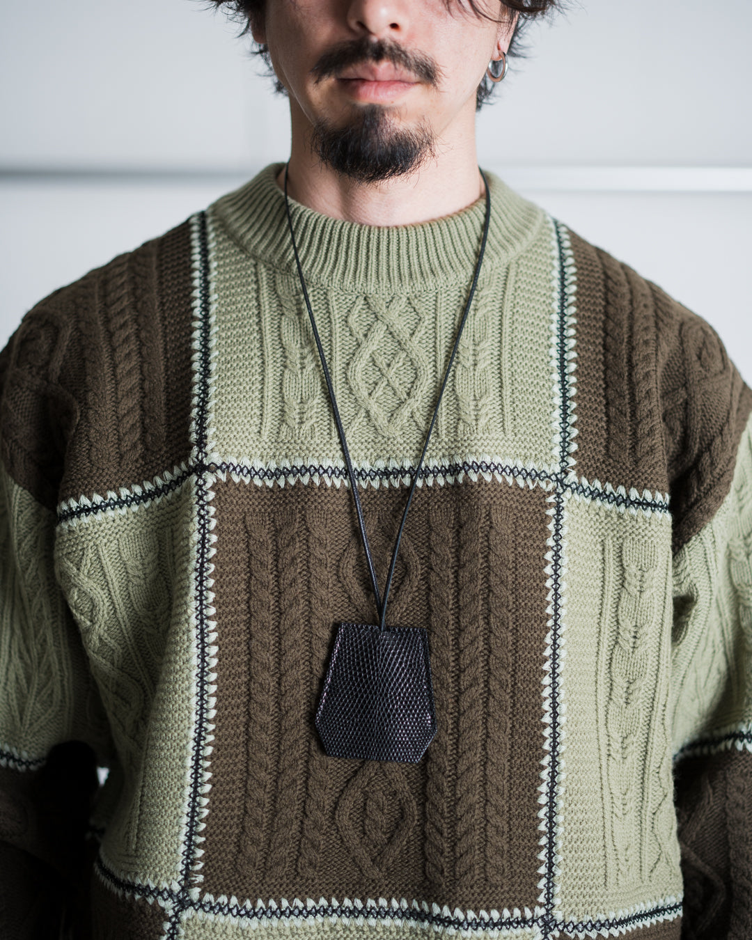 Children of the discordance RE Patchwork Cable Knit Pullover