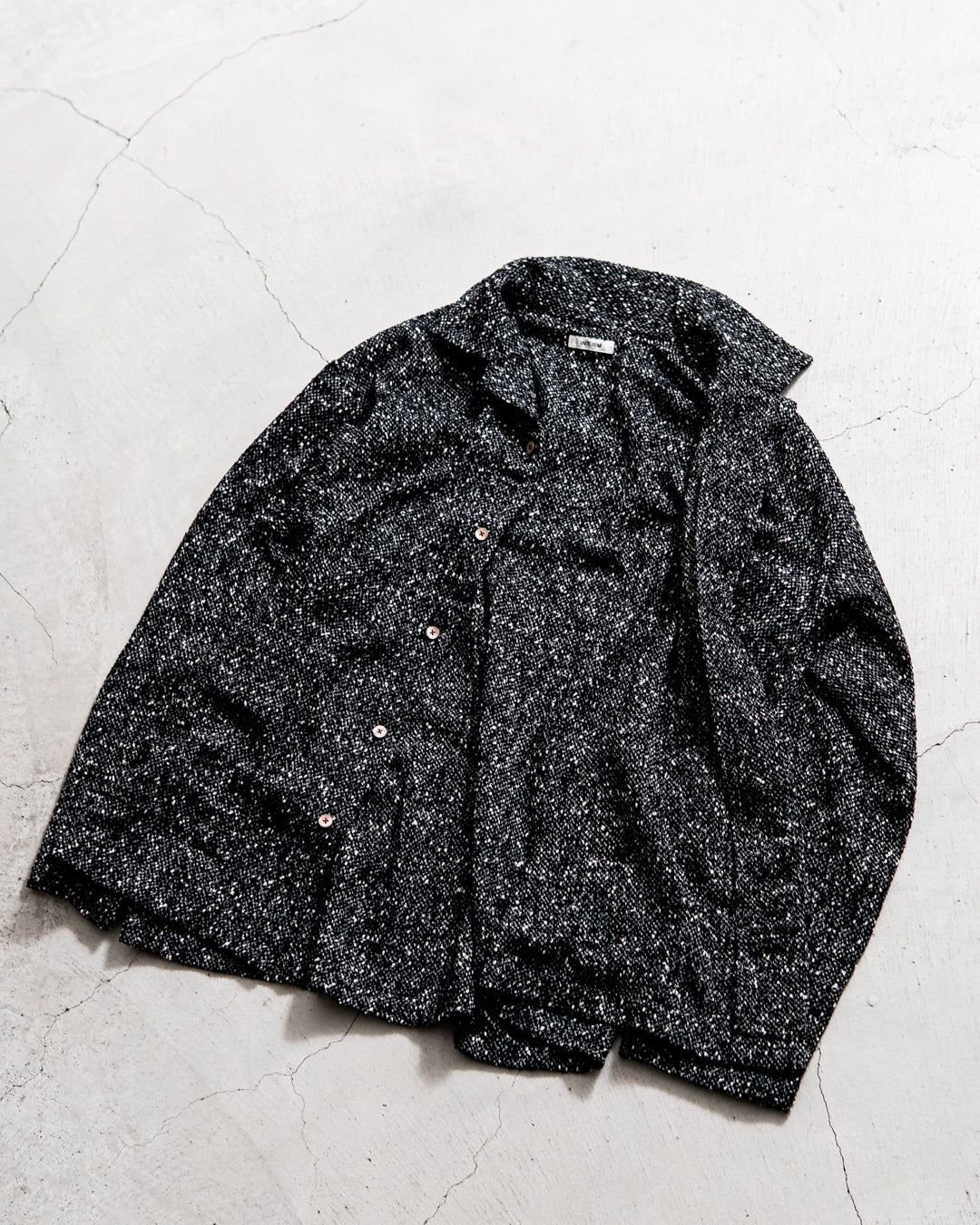 INTERIM DEADSTOCK HYPER BIG FLY FRONT SHIIRTS JACKET - TEXTURED DONEGAL BOUCLÉ