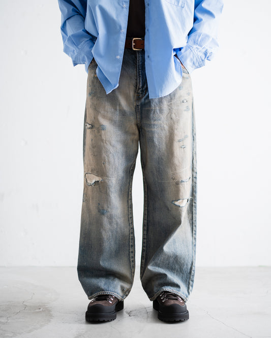 ANACHRONORM REMAKED WIDE 5P DENIM PANTS - LIGHT INDIGO