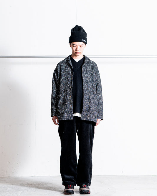 INTERIM DEADSTOCK HYPER BIG FLY FRONT SHIIRTS JACKET - TEXTURED DONEGAL BOUCLÉ