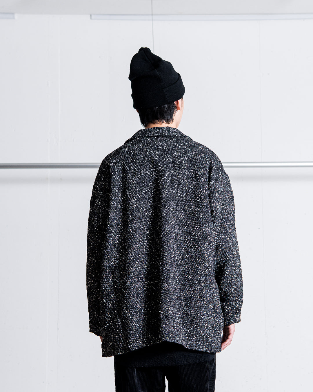 INTERIM DEADSTOCK HYPER BIG FLY FRONT SHIIRTS JACKET - TEXTURED DONEGAL BOUCLÉ