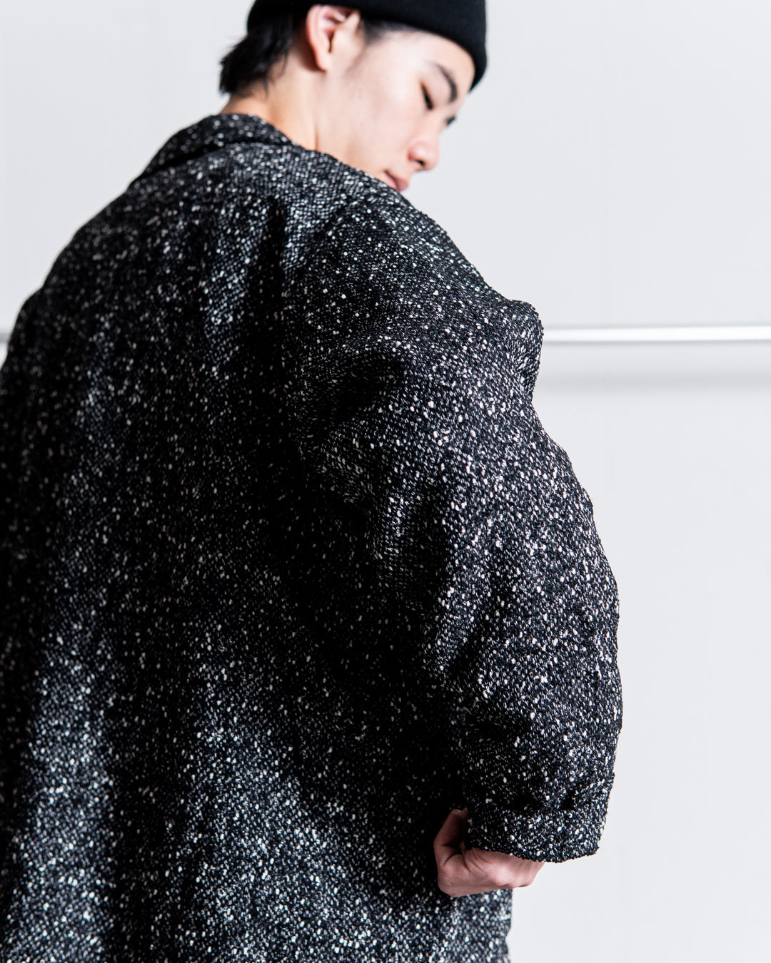 INTERIM DEADSTOCK HYPER BIG FLY FRONT SHIIRTS JACKET - TEXTURED DONEGAL BOUCLÉ