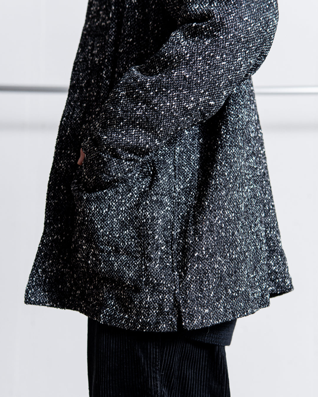 INTERIM DEADSTOCK HYPER BIG FLY FRONT SHIIRTS JACKET - TEXTURED DONEGAL BOUCLÉ