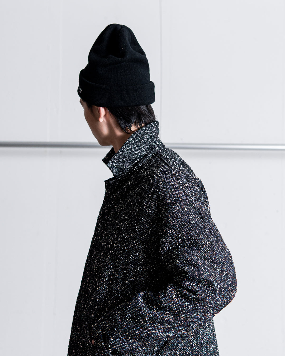 INTERIM DEADSTOCK HYPER BIG FLY FRONT SHIIRTS JACKET - TEXTURED DONEGAL BOUCLÉ