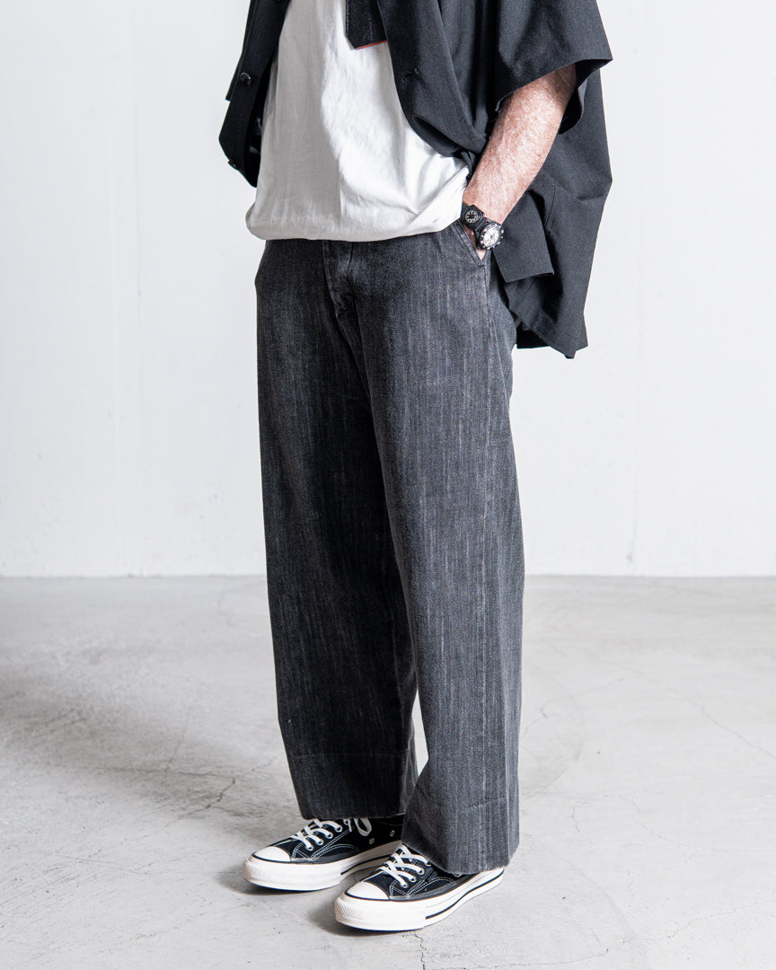 INTERIM VINTAGE FADE LIGHT DENIM MIL BAGGY TROUSER