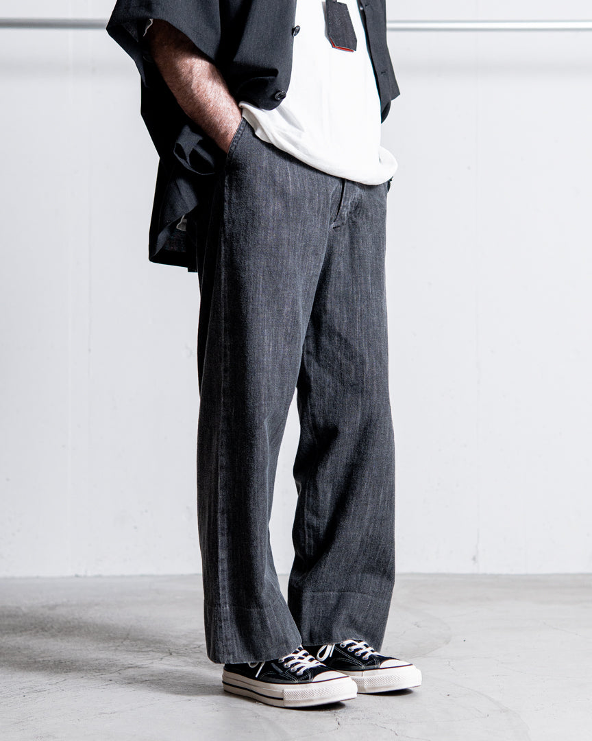 INTERIM VINTAGE FADE LIGHT DENIM MIL BAGGY TROUSER