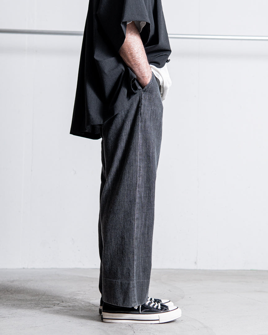INTERIM VINTAGE FADE LIGHT DENIM MIL BAGGY TROUSER