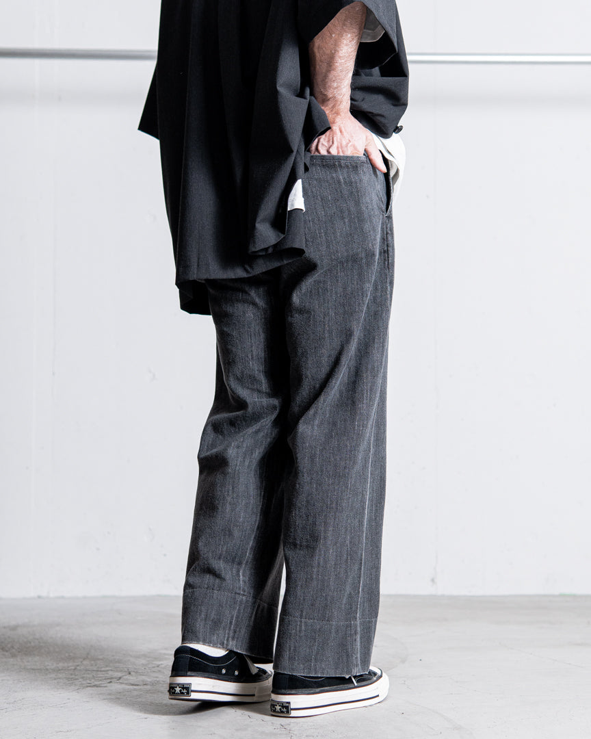 INTERIM VINTAGE FADE LIGHT DENIM MIL BAGGY TROUSER