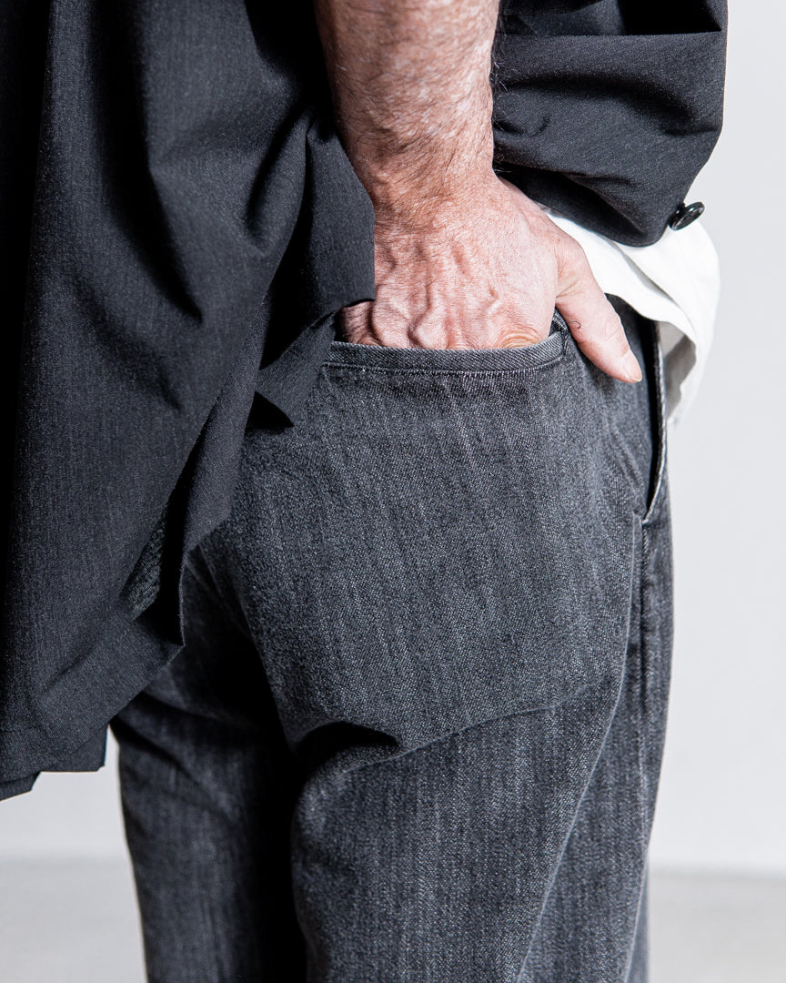 INTERIM VINTAGE FADE LIGHT DENIM MIL BAGGY TROUSER