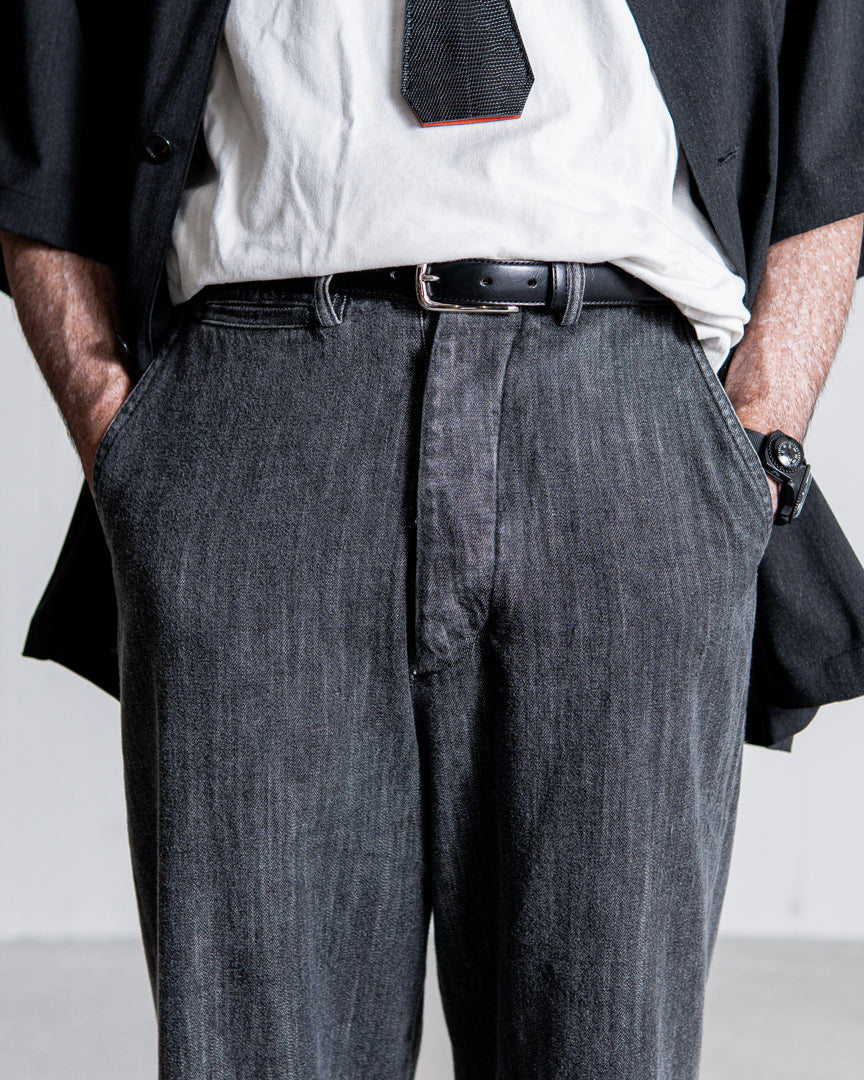 INTERIM VINTAGE FADE LIGHT DENIM MIL BAGGY TROUSER