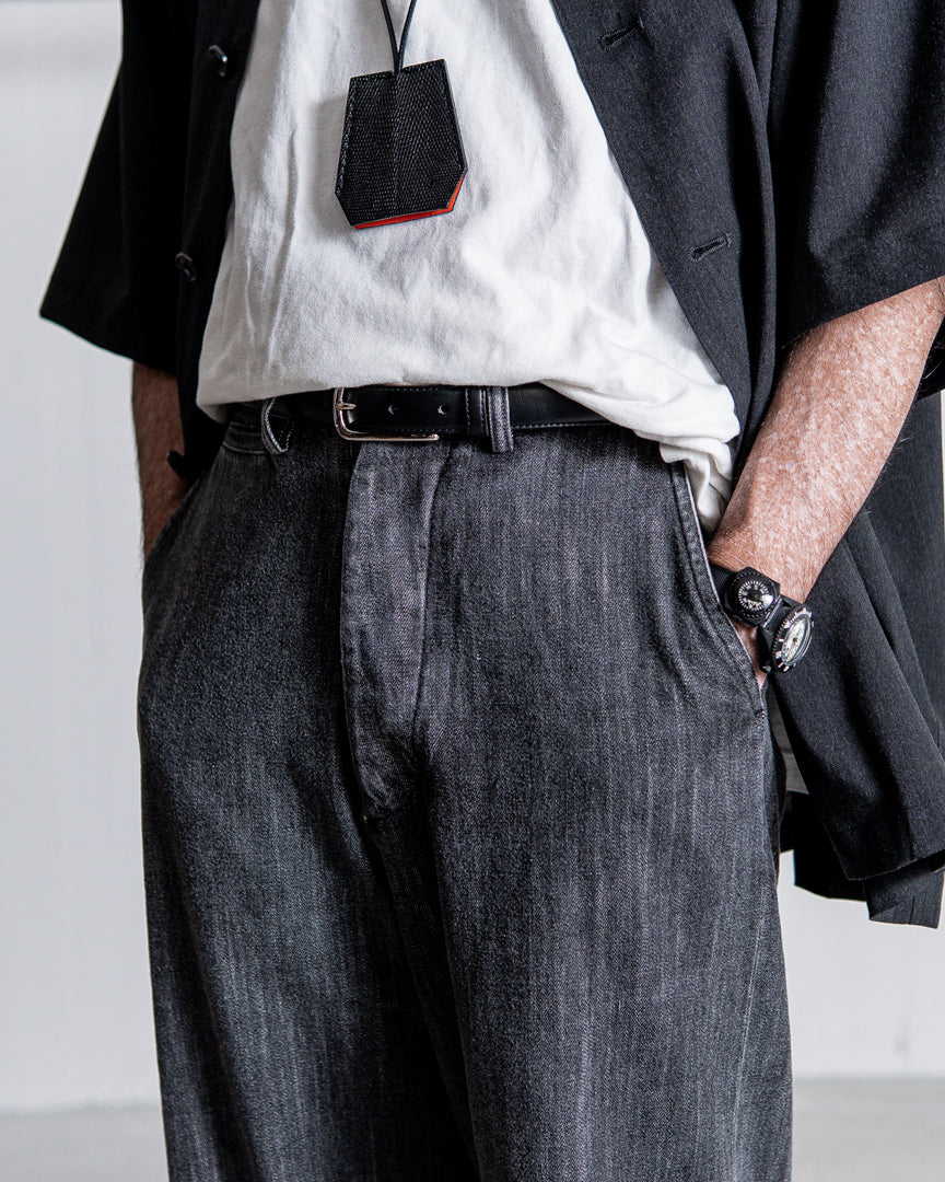 INTERIM VINTAGE FADE LIGHT DENIM MIL BAGGY TROUSER