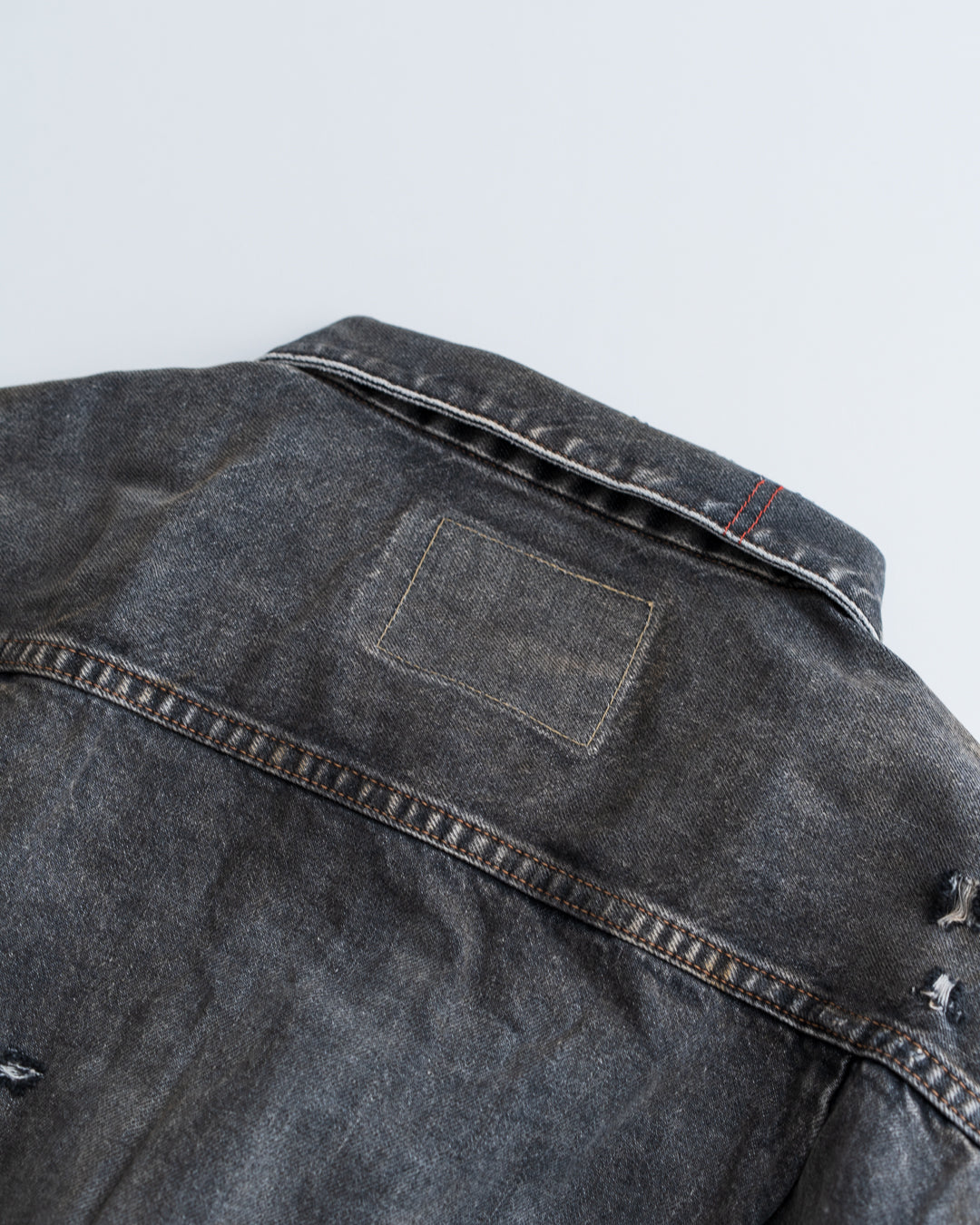 ANACHRONORM FRONT TUCK REMAKED BLACK DENIM JACKET