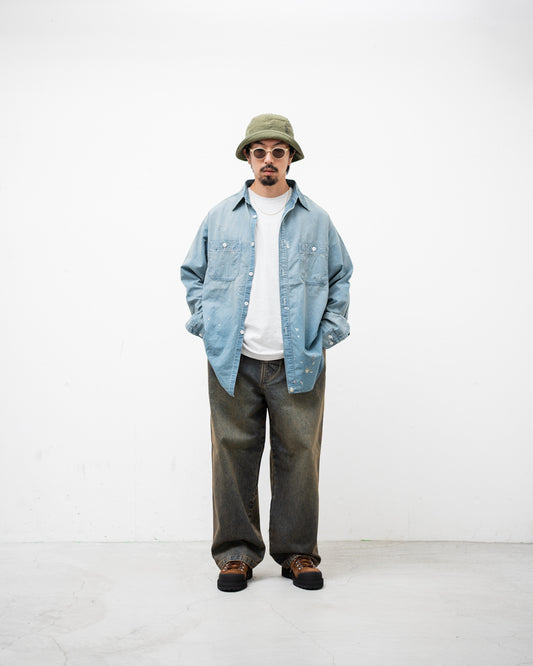 BOWWOW SOLID BLUE CHAMBRAY SHIRT