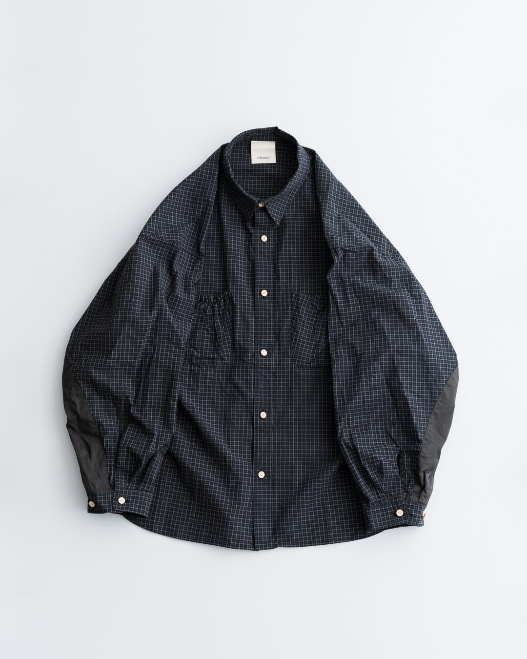 refomed WRIST PATCH WIDE SHIRT "CHECK"
