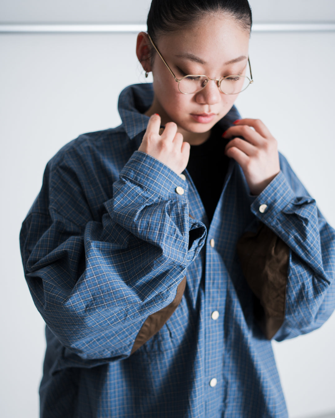 refomed WRIST PATCH WIDE SHIRT "CHECK"