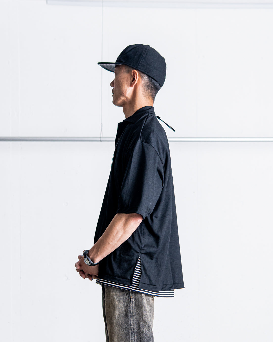 INTERIM HYPER BIG EXTRA FINE MERINO WOOL JERSEY POLO SHIRT