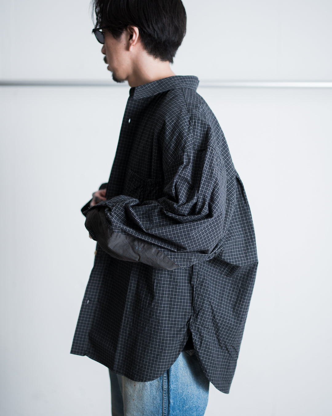 refomed WRIST PATCH WIDE SHIRT "CHECK"