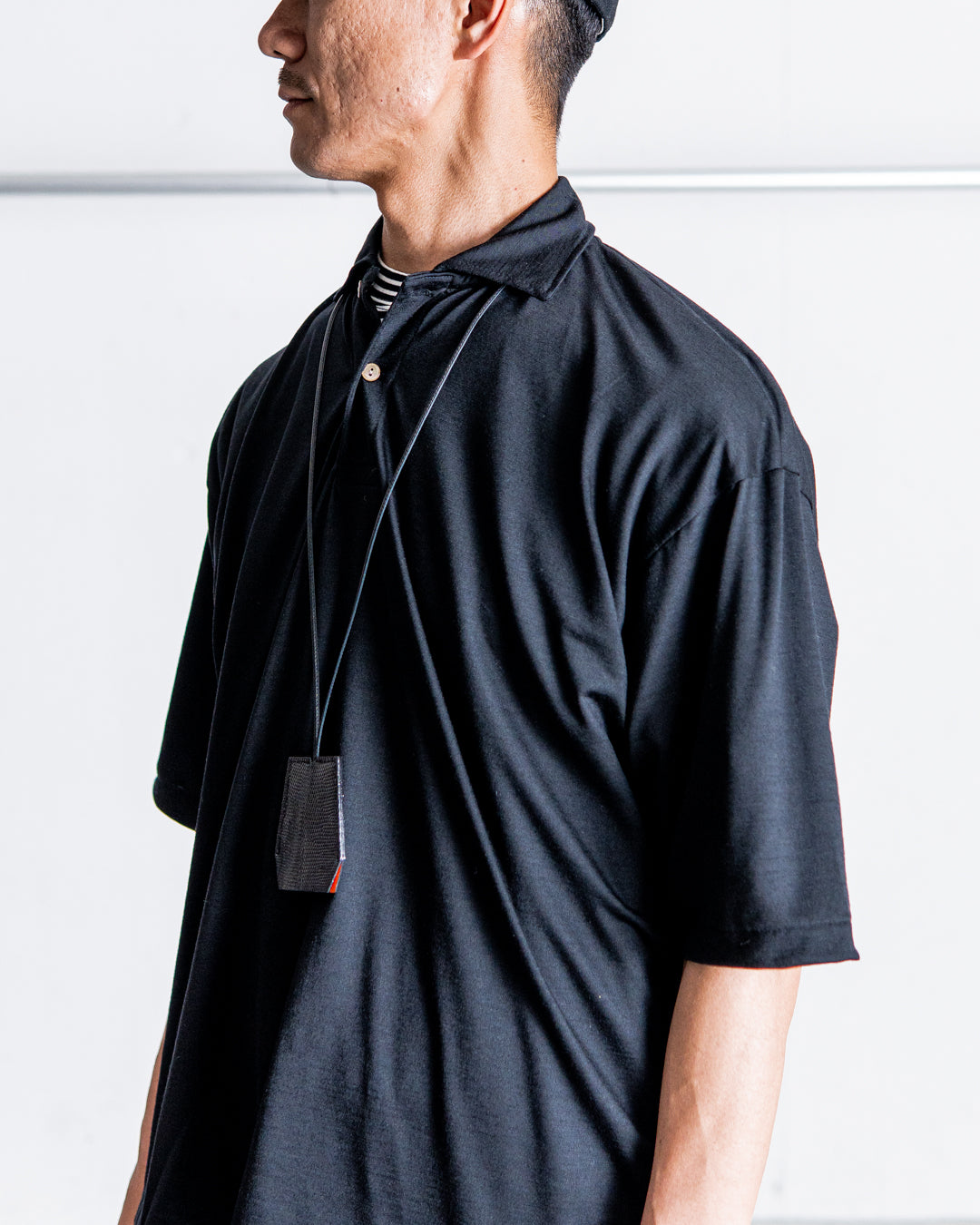 INTERIM HYPER BIG EXTRA FINE MERINO WOOL JERSEY POLO SHIRT