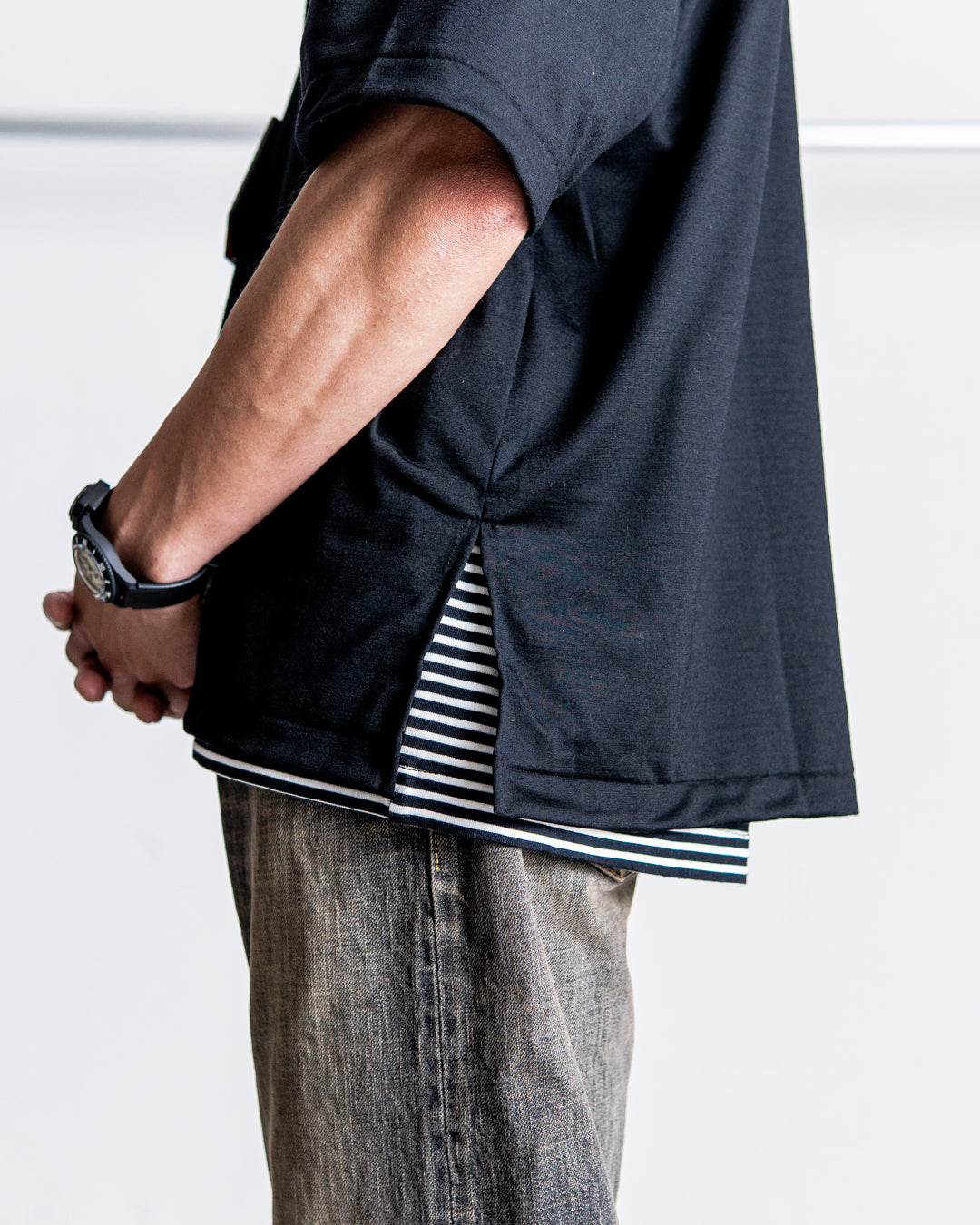 INTERIM HYPER BIG EXTRA FINE MERINO WOOL JERSEY POLO SHIRT