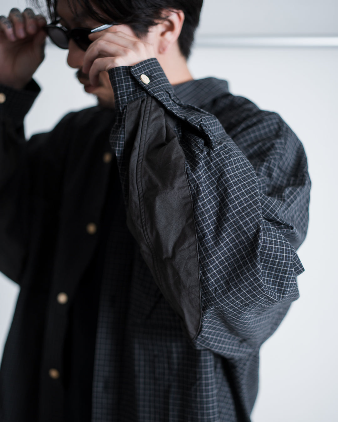 refomed WRIST PATCH WIDE SHIRT "CHECK"
