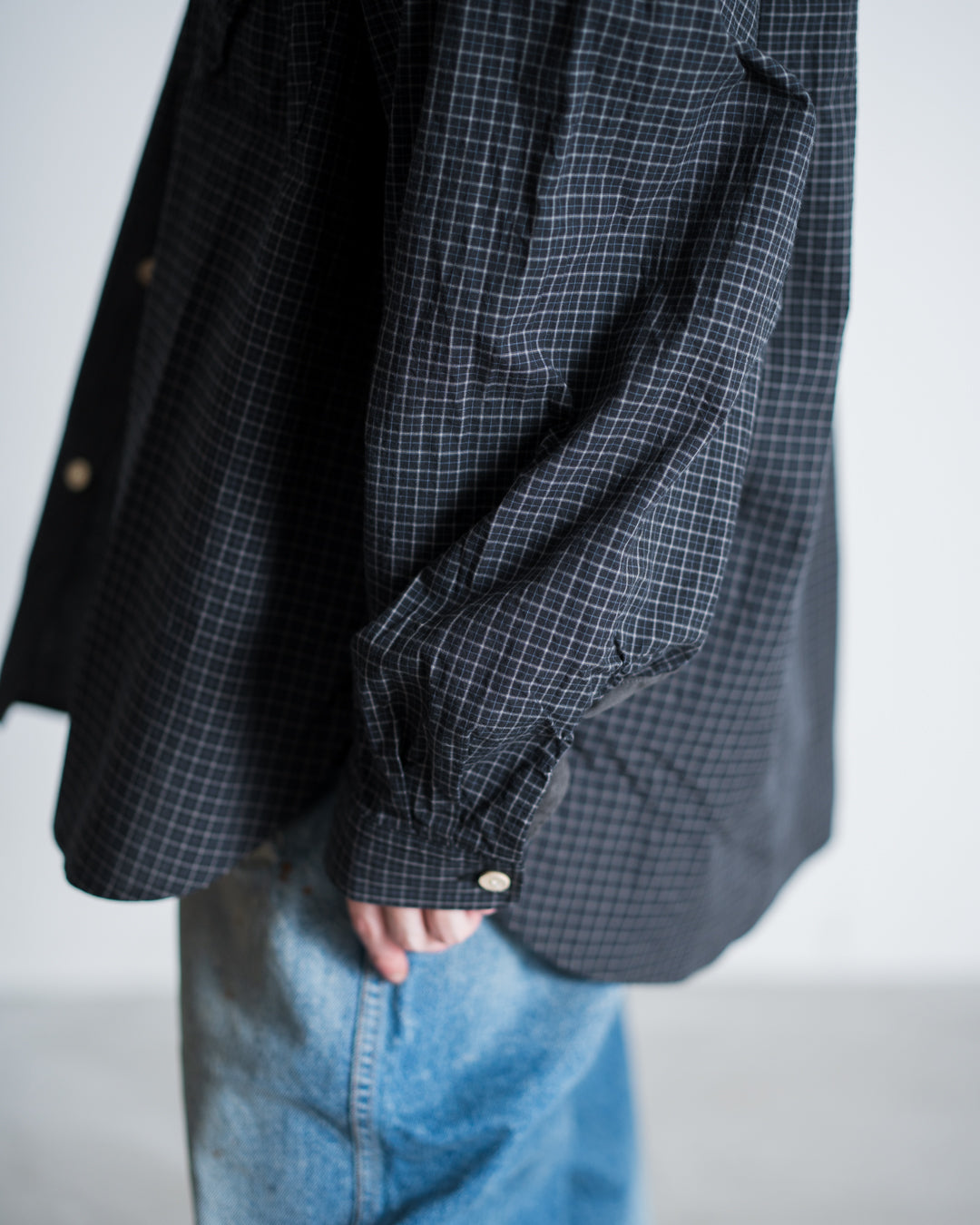 refomed WRIST PATCH WIDE SHIRT "CHECK"