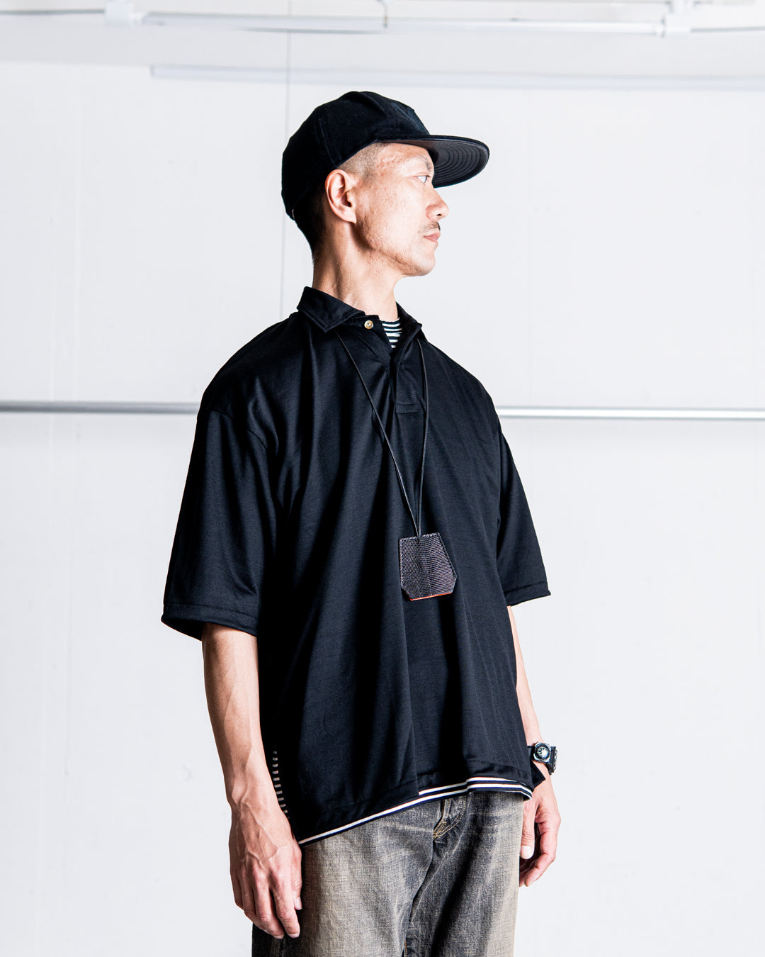 INTERIM HYPER BIG EXTRA FINE MERINO WOOL JERSEY POLO SHIRT