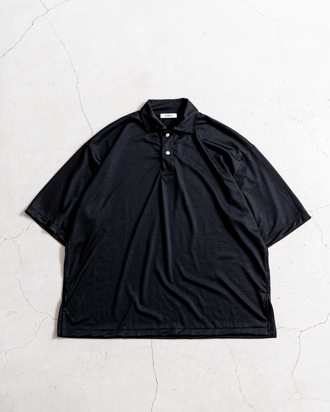 INTERIM HYPER BIG EXTRA FINE MERINO WOOL JERSEY POLO SHIRT