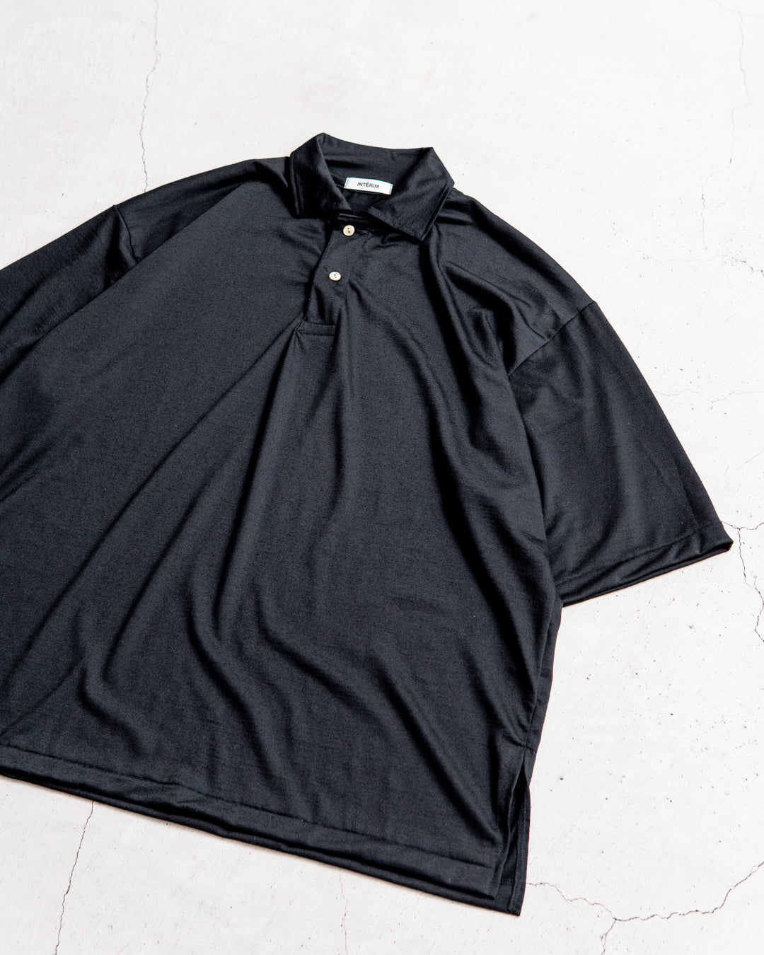 INTERIM HYPER BIG EXTRA FINE MERINO WOOL JERSEY POLO SHIRT