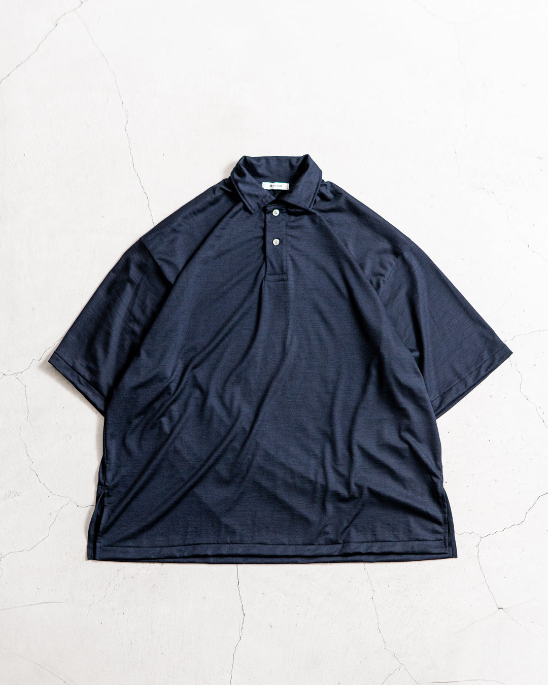 INTERIM HYPER BIG EXTRA FINE MERINO WOOL JERSEY POLO SHIRT