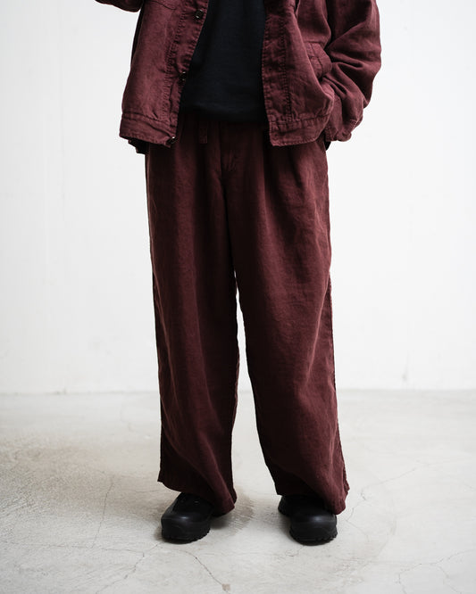 ANACHRONORM SULFUR DYED LINEN WIDE EASY PANTS