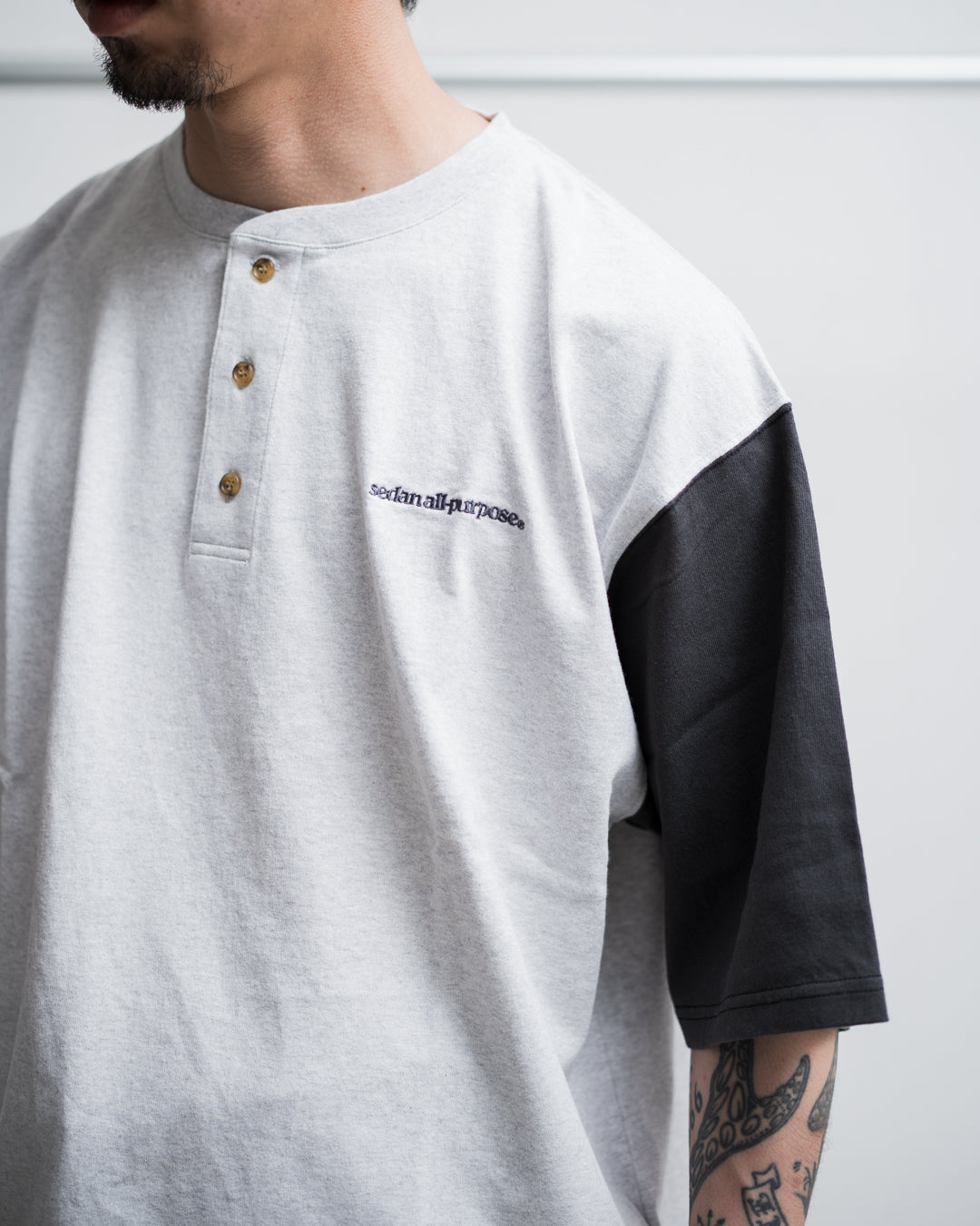 SEDAN ALL-PURPOSE Henleyneck Baseball Tee