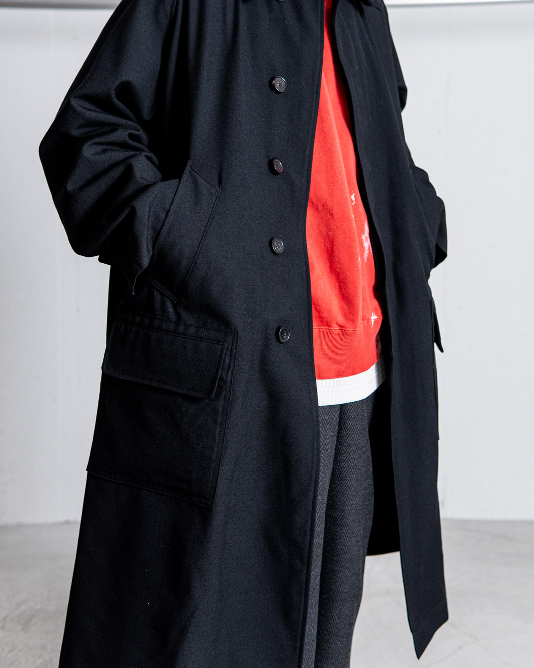 INTERIM HYPER BIG HUNTING OVER COAT - MILITARY WOOL SERGE
