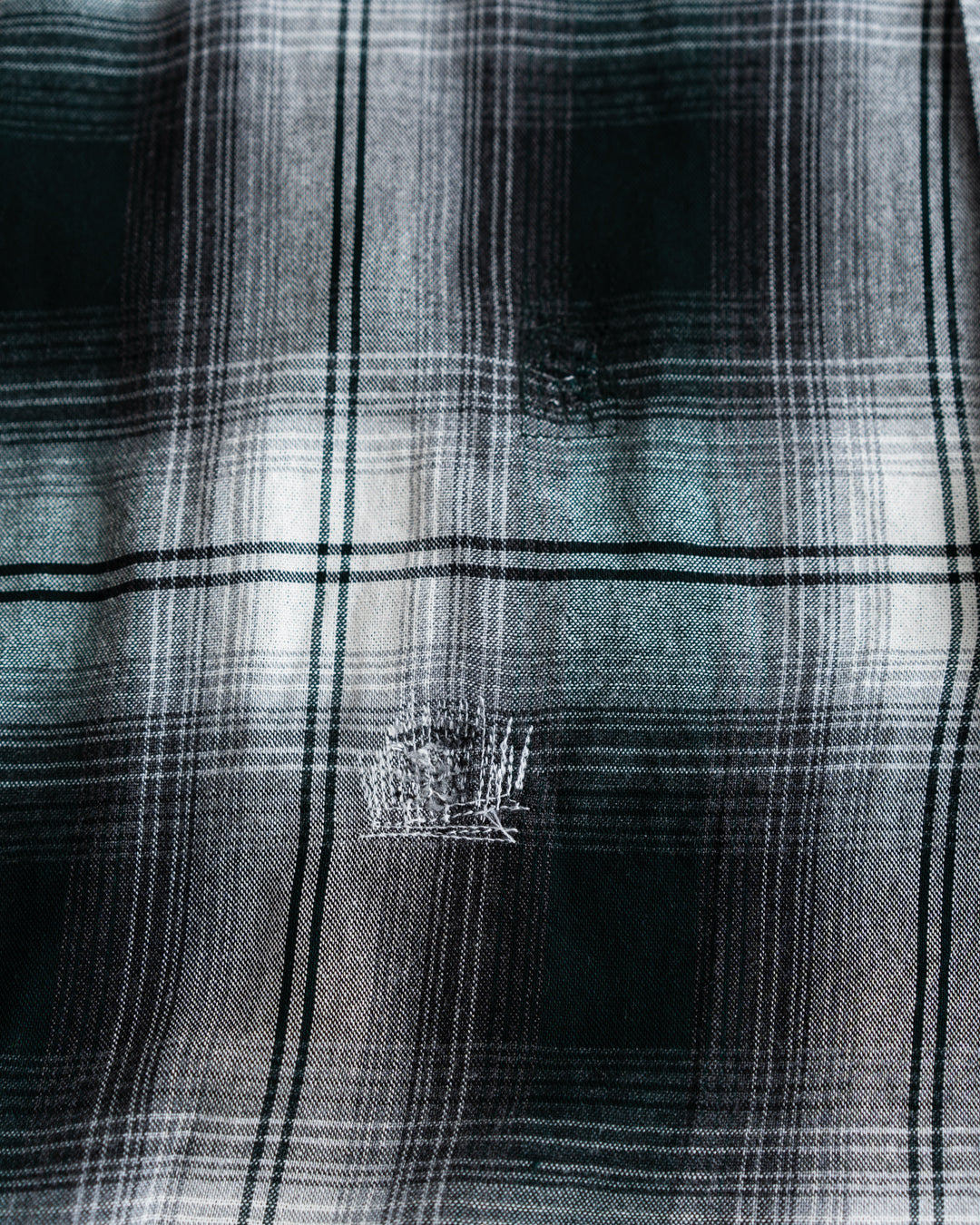 BOWWOW REMADE RAYON PLAID SHIRT AGED