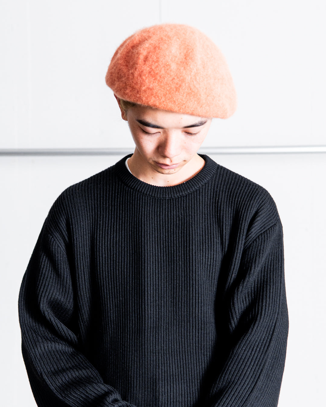 INTERIM YARN DOUBLE RIB CREW SWEATER - WOOL SILK CASHMERE DEADSTOCK