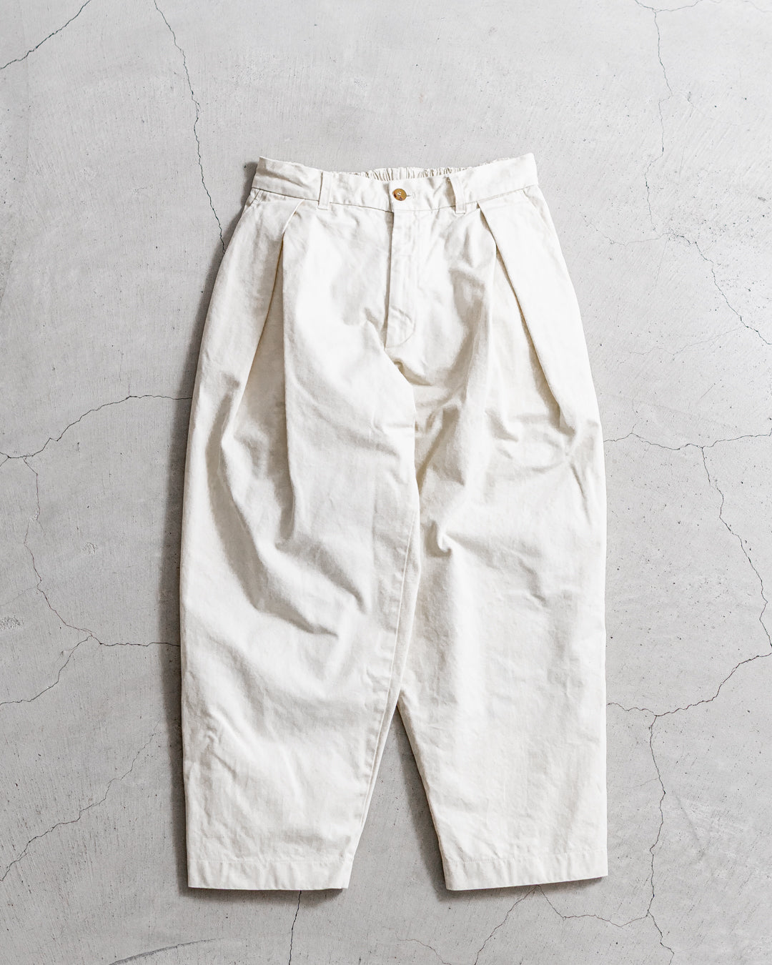is-ness TWILL TUCK TROUSERS