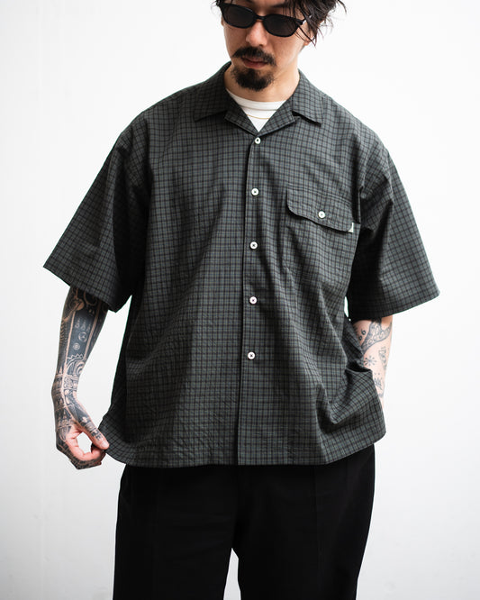 SEDAN ALL-PURPOSE Dobby Plaid Open Collar S/S Shirt