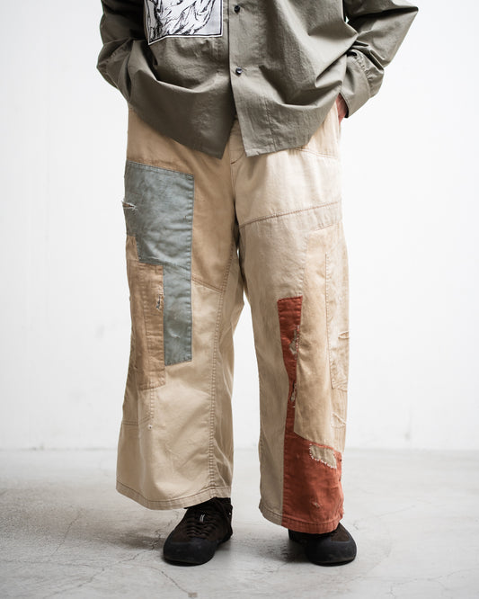 ANACHRONORM REMAKED MIX PANEL WIDE EASY PANTS