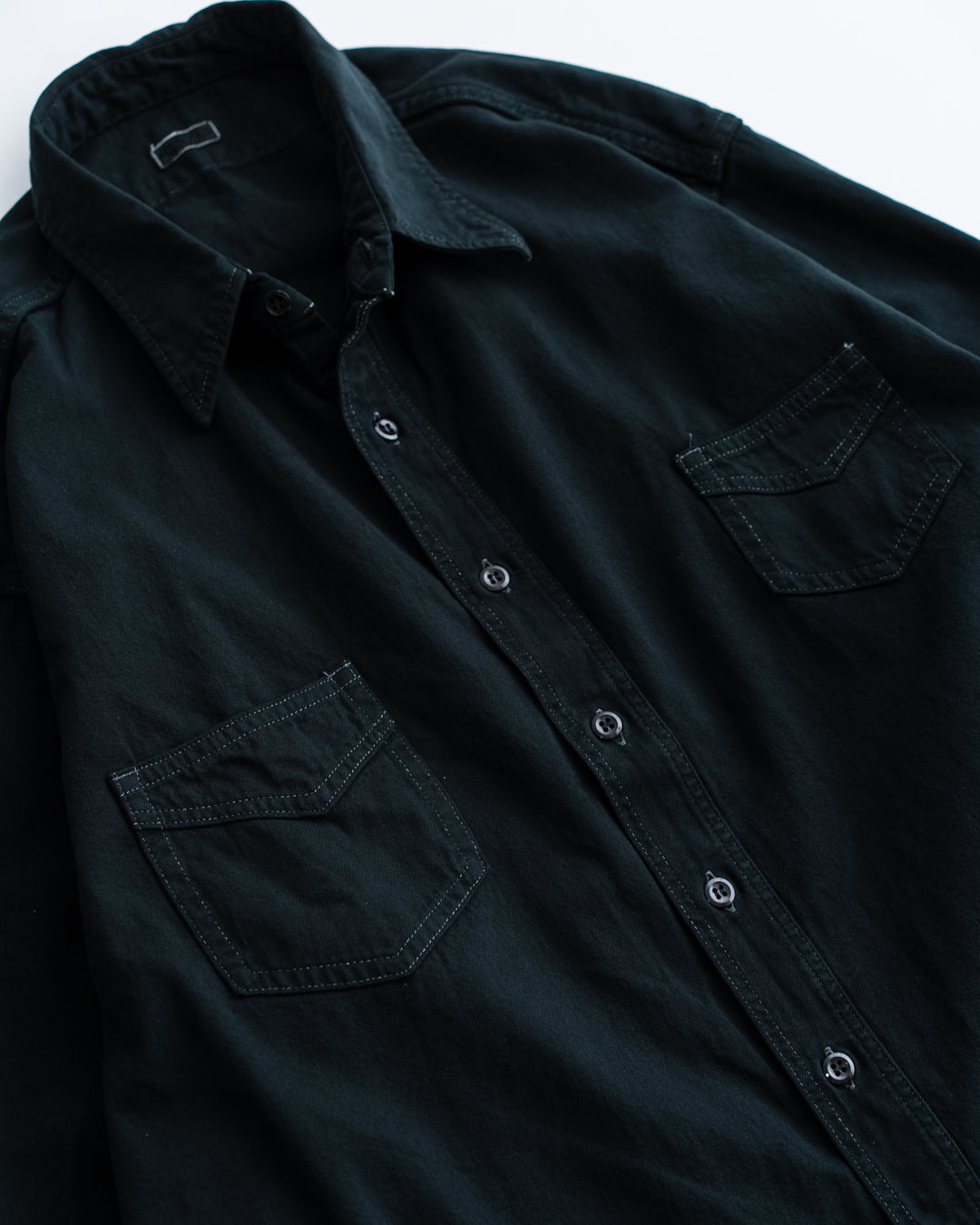 FOUNDOUR BLACK DYED DENIM SHIRT