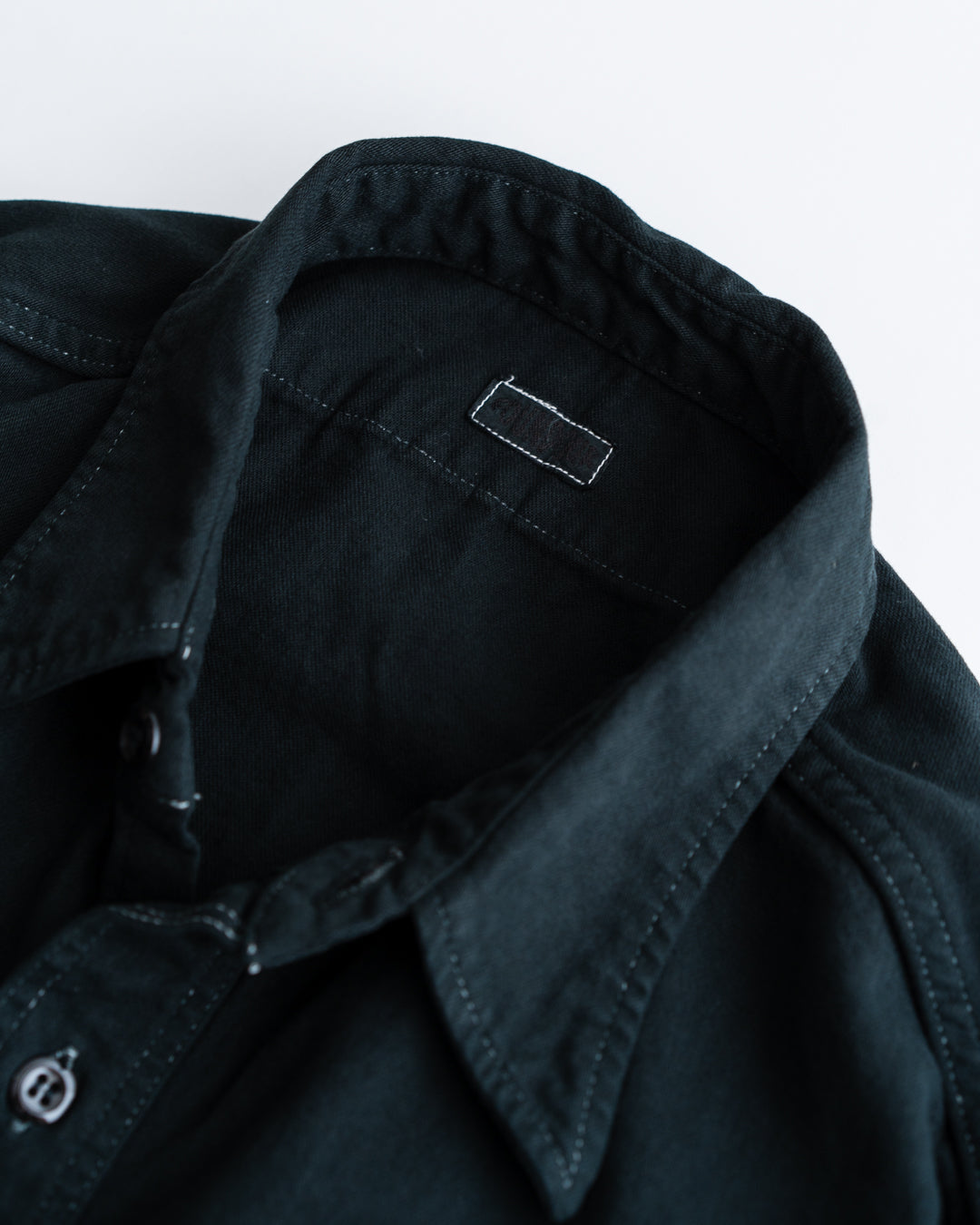 FOUNDOUR BLACK DYED DENIM SHIRT