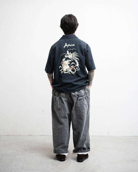 REMI RELIEF レーヨンフィブリルツイルS/Sシャツ(刺繍:⿓‧虎)