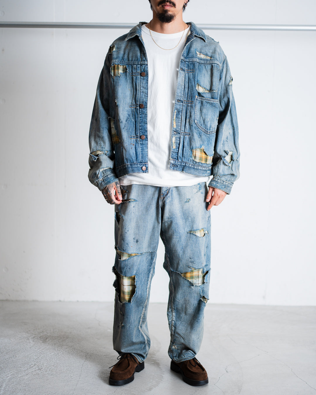 ANACHRONORM CHEAK COMBI DENIM 5P PANTS INDIGO(REMAKE) AN333-R