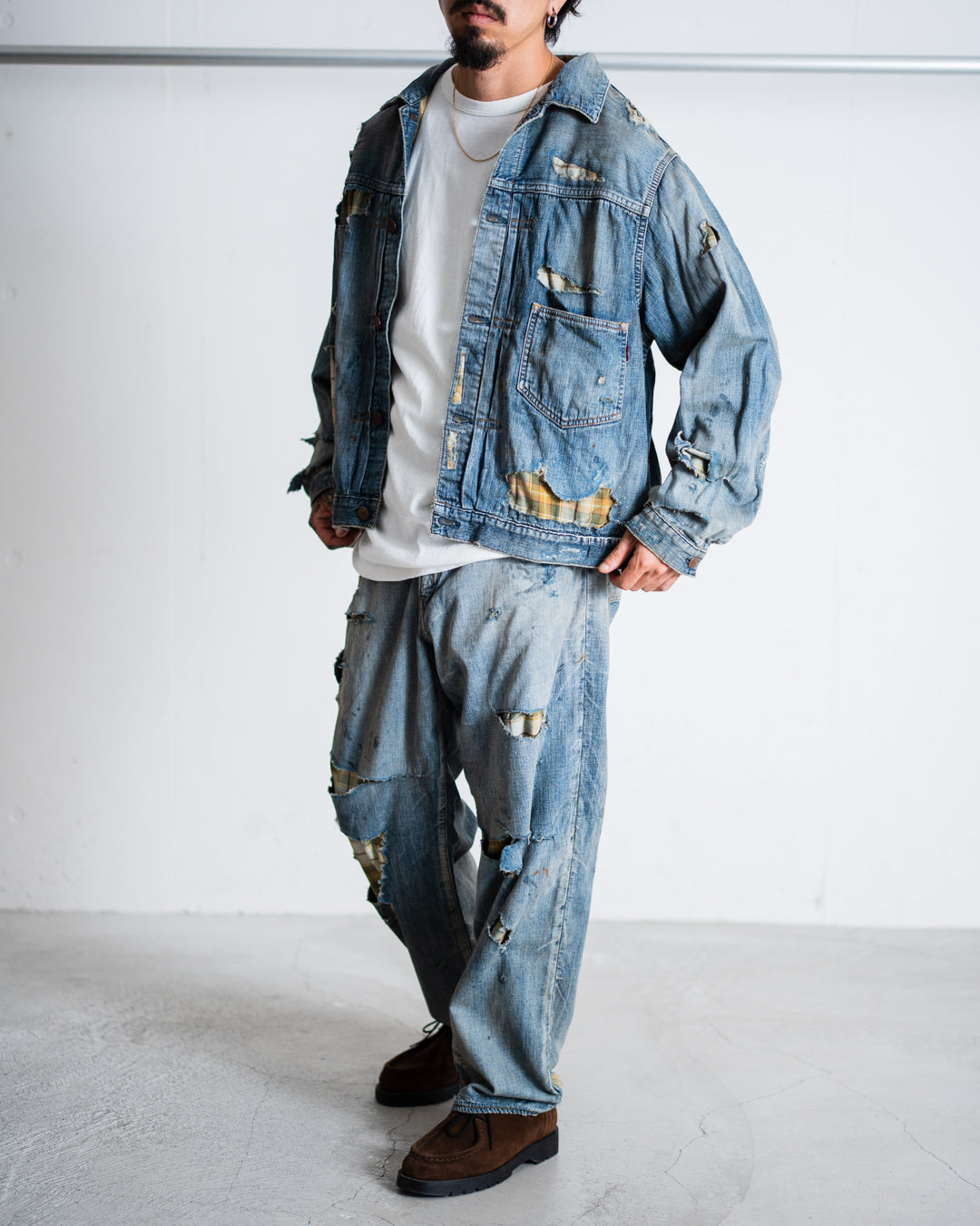 ANACHRONORM CHEAK COMBI DENIM 5P PANTS INDIGO(REMAKE) AN333-R