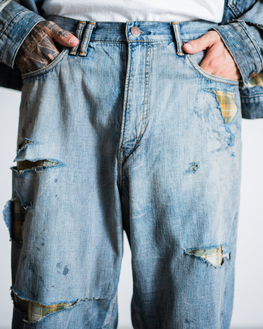 ANACHRONORM CHEAK COMBI DENIM 5P PANTS INDIGO(REMAKE) AN333-R