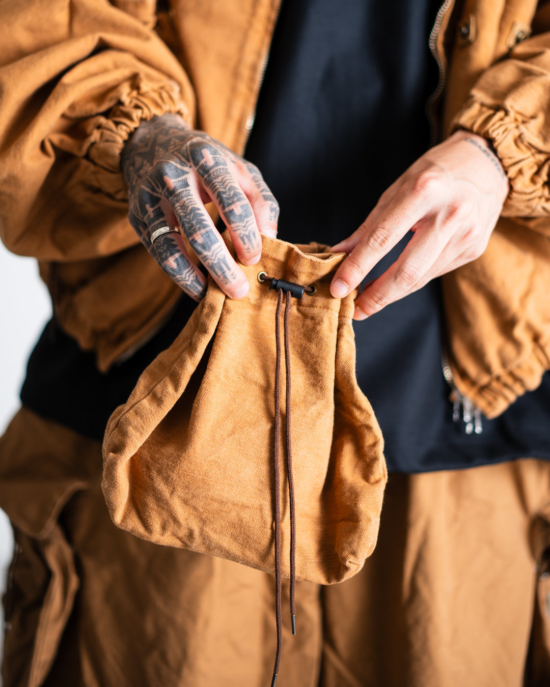 refomed "KINCHAKU" DUCK HOODIE