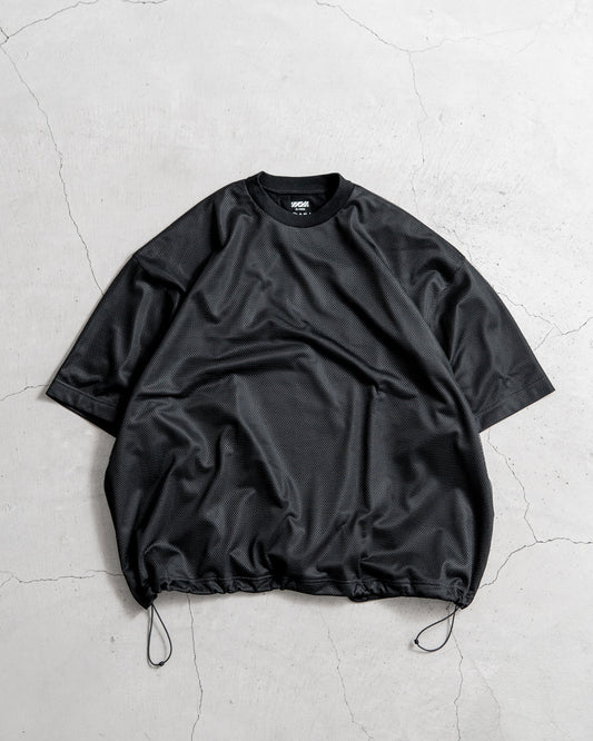 is-ness BALLOON DOUBLE LAYERED MESH SHORT SLEEVE TSHIRT