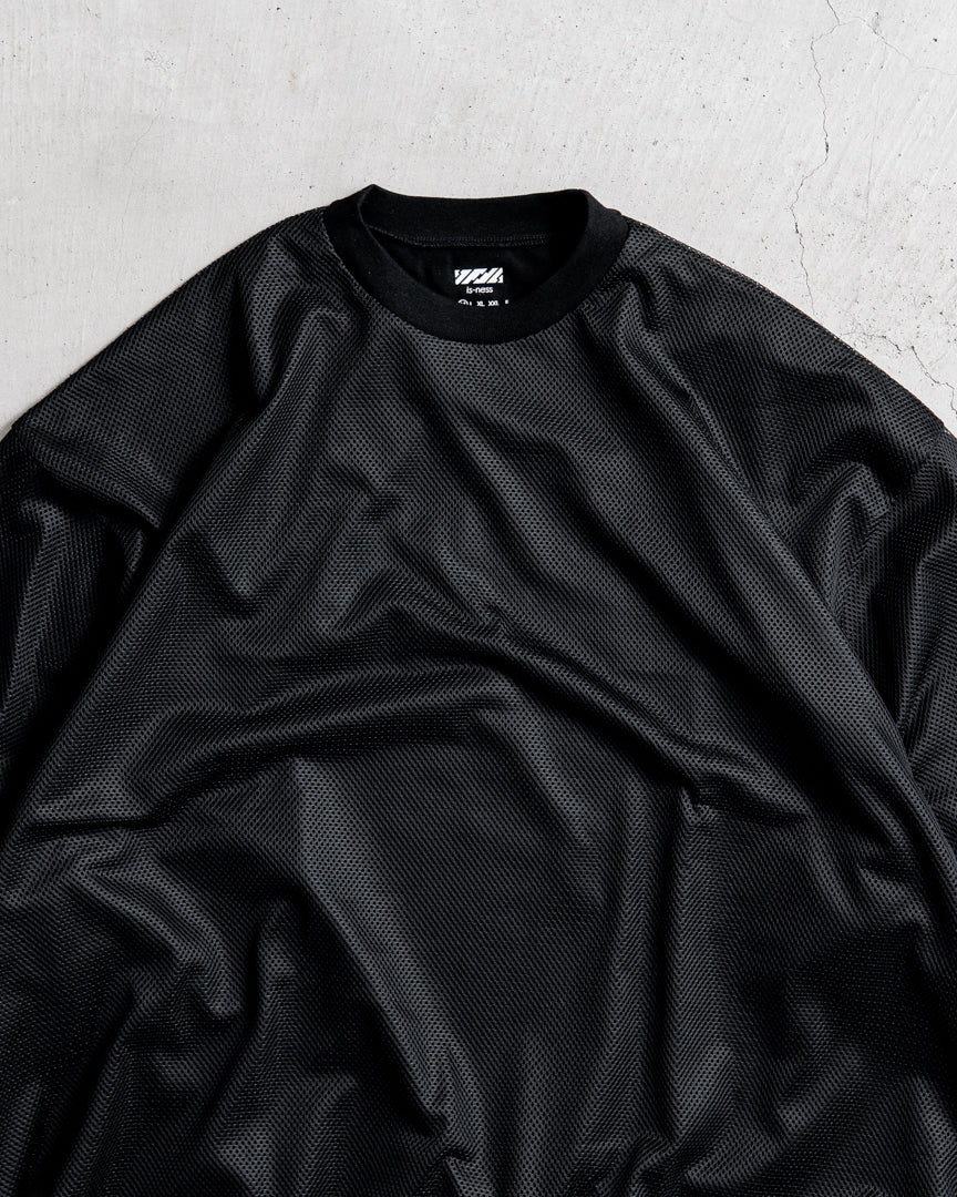 is-ness BALLOON DOUBLE LAYERED MESH SHORT SLEEVE TSHIRT