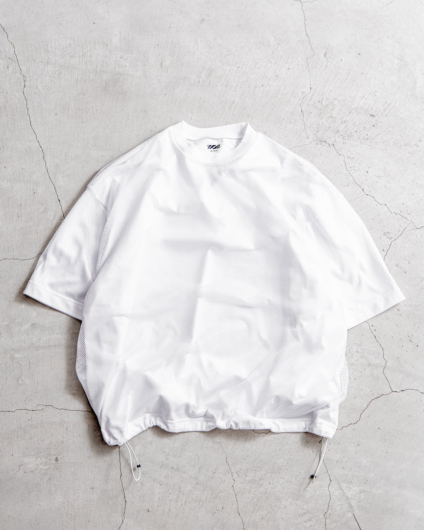 is-ness BALLOON DOUBLE LAYERED MESH SHORT SLEEVE TSHIRT