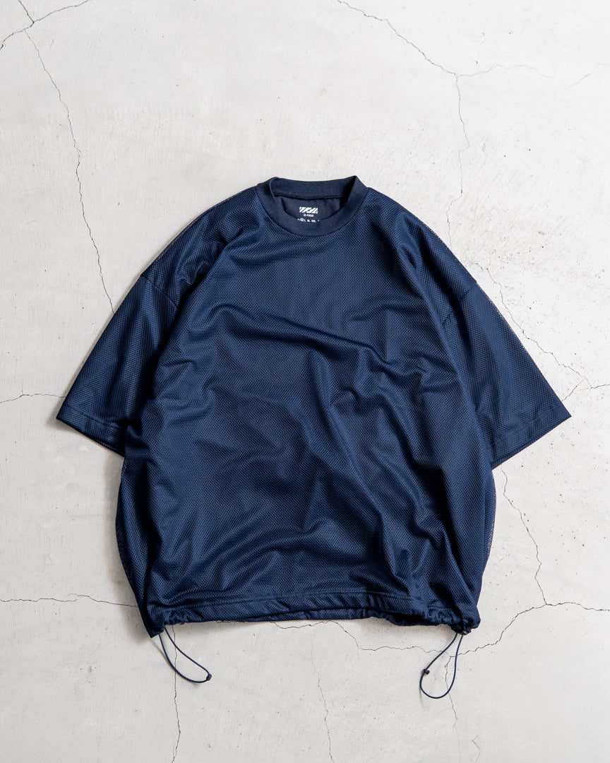 is-ness BALLOON DOUBLE LAYERED MESH SHORT SLEEVE TSHIRT