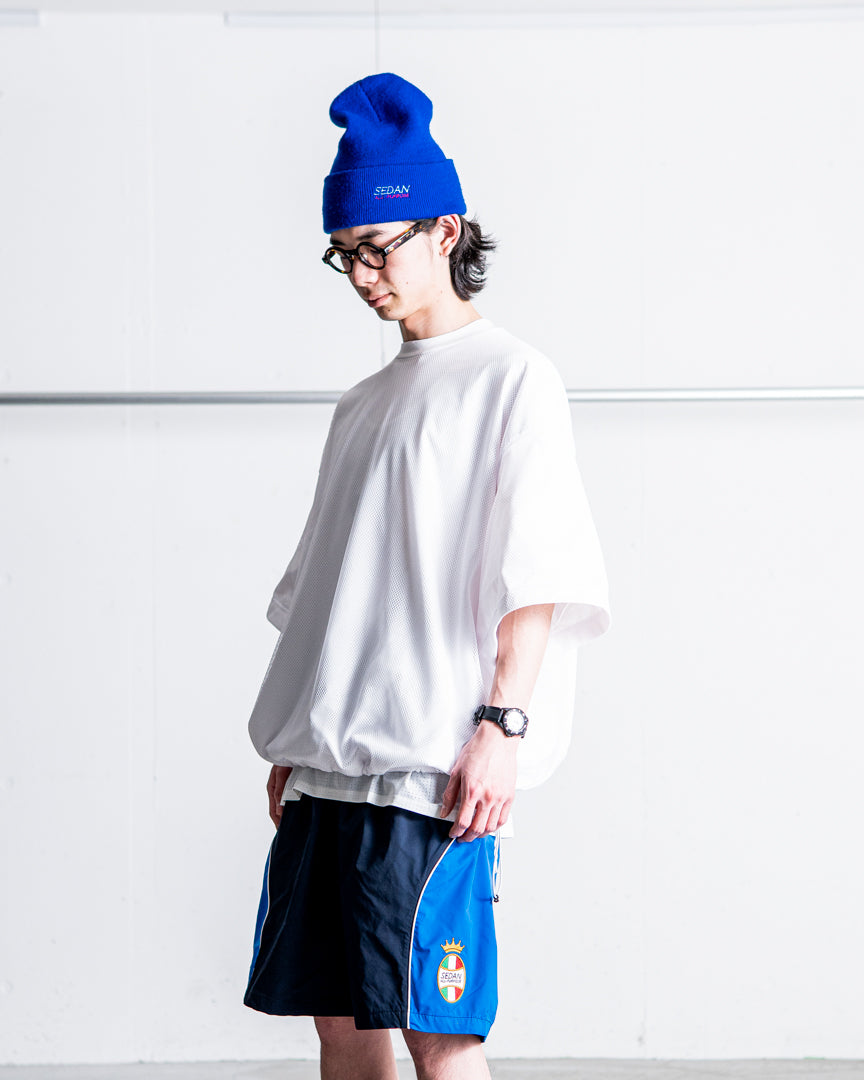 is-ness BALLOON DOUBLE LAYERED MESH SHORT SLEEVE TSHIRT